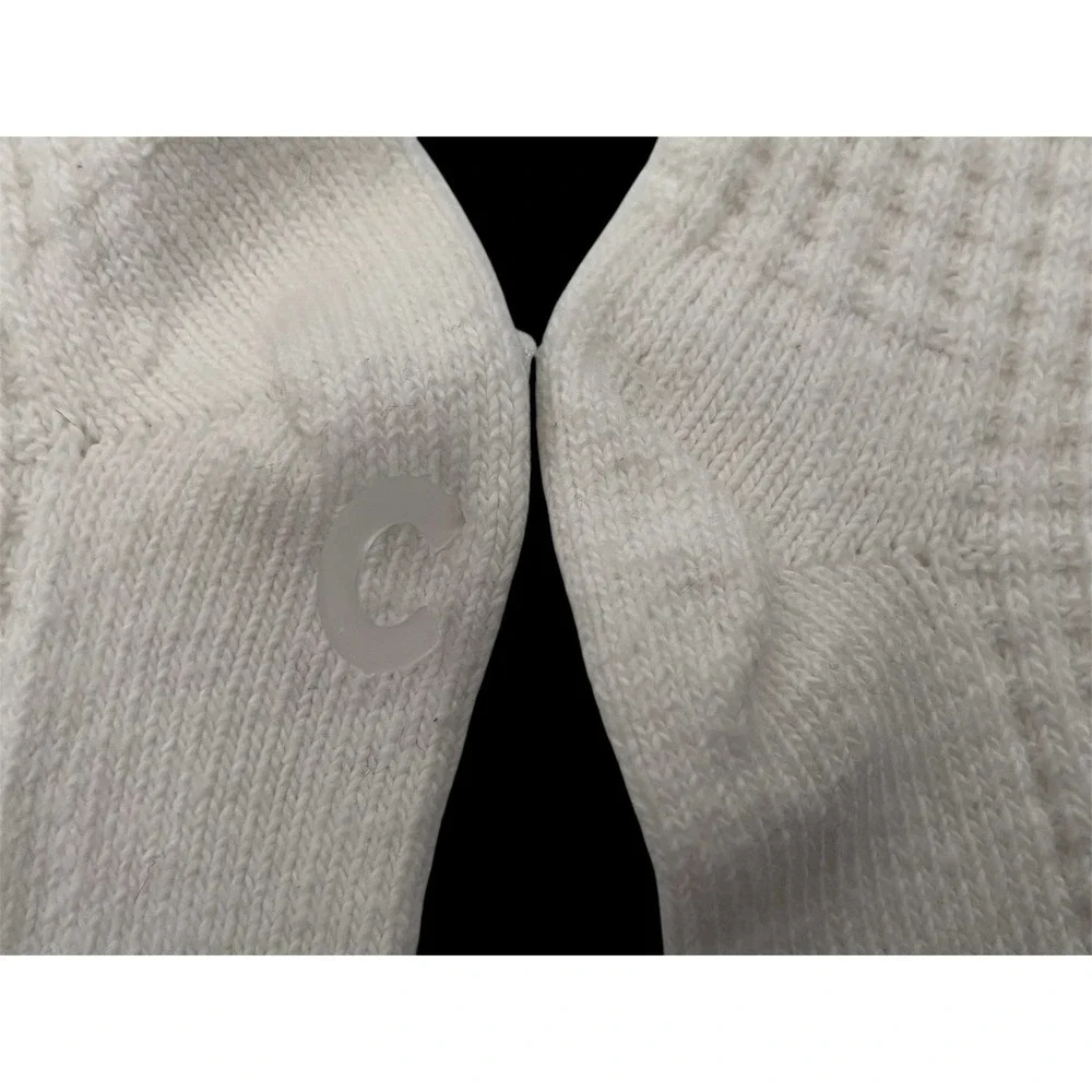 NWOT‎ White Blue Beaded Socks.